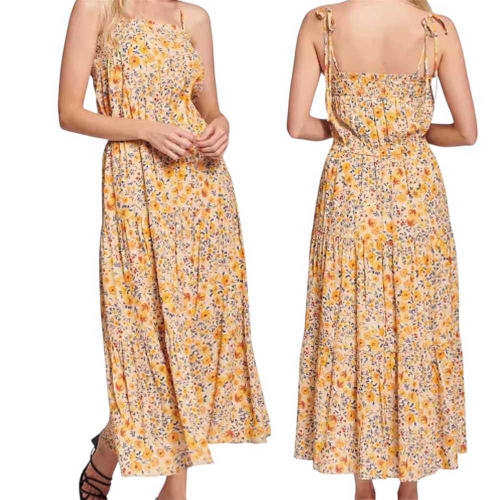 Lost + Wander Women's Maxi Dress Floral Print Adjustable Straps Sundress‎ Size L
